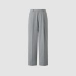 Minimalist Tailored Wide-Leg Trousers – Grey