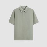 Relaxed-Fit Zip-Placket Polo Shirt – Olive