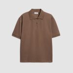 Relaxed-Fit Zip-Placket Polo Shirt – Coffee
