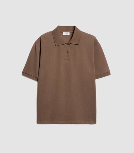 Relaxed-Fit Zip-Placket Polo Shirt – Coffee