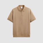 Relaxed-Fit Zip-Placket Polo Shirt – Camel